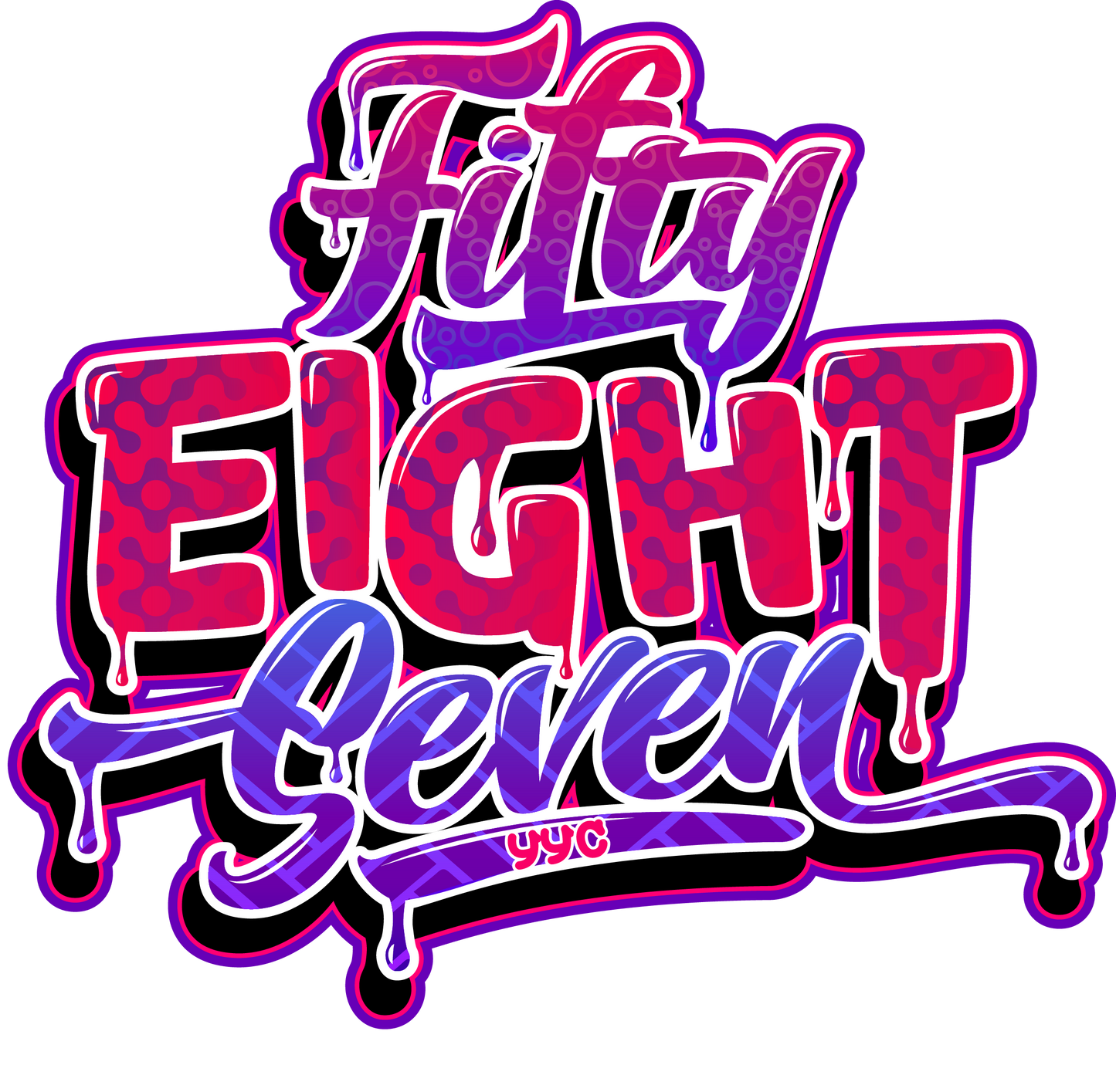 Fifty Eight Seven Color Drip