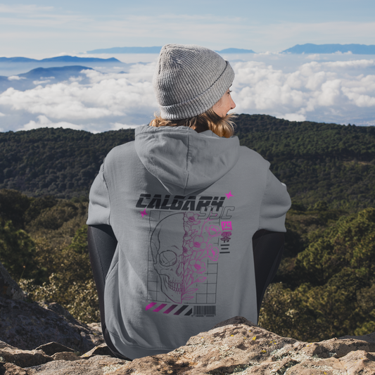 BLACK SKULL FLOWER HOODIE