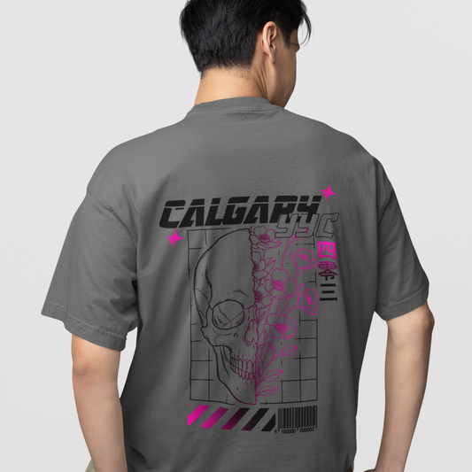 Black Skull Flower Tee