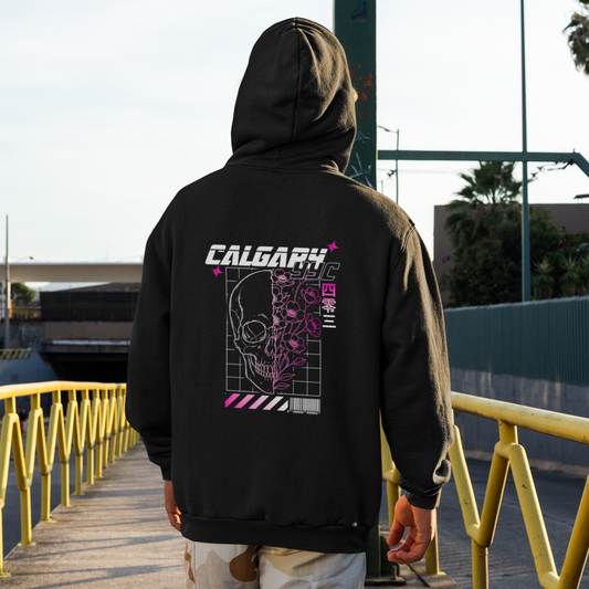 WHITE SKULL FLOWER HOODIE